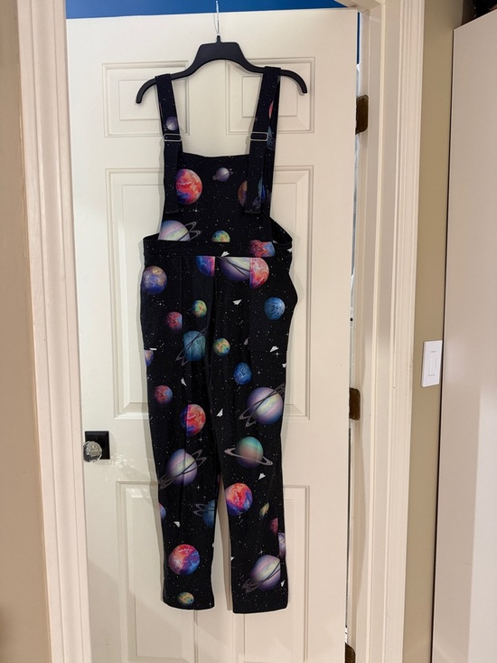 Blackmilk Pants - Blackmilk Black Planet-Print Overalls